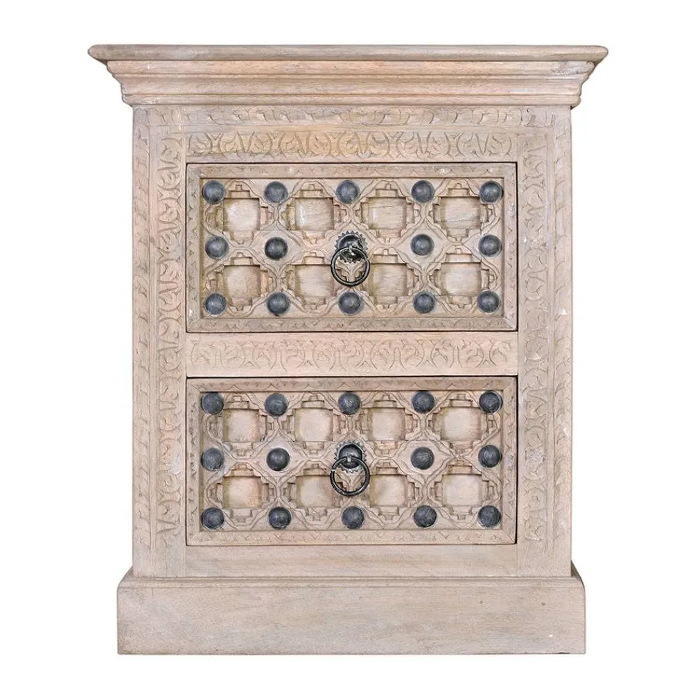 Wohnen Vintage Möbel*Vintage Design Kommode in Holz White Wash - Uladan