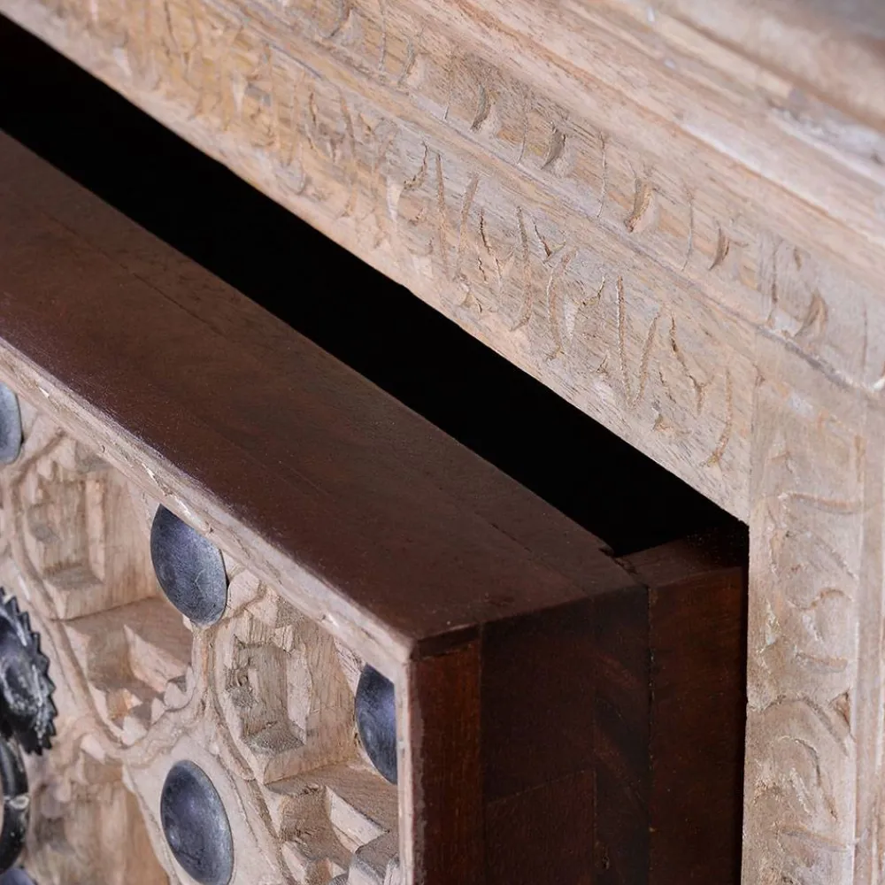 Wohnen Vintage Möbel*Vintage Design Kommode in Holz White Wash - Uladan