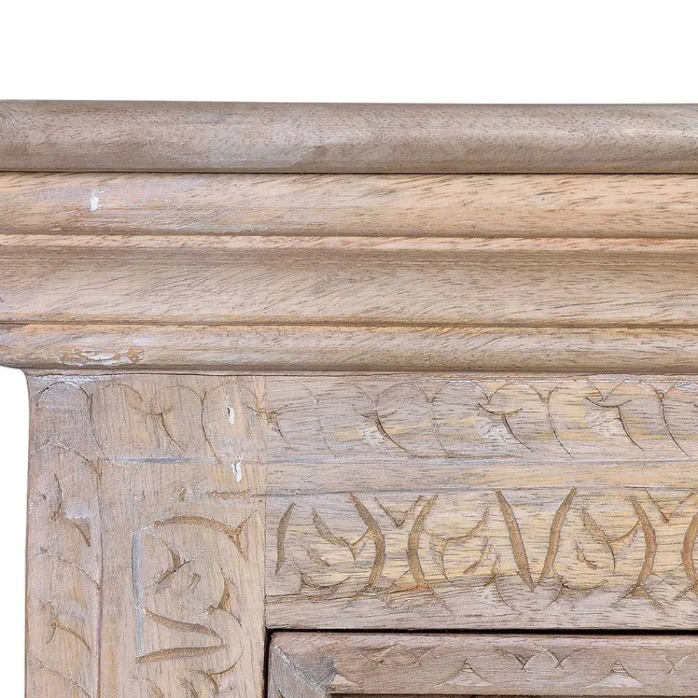 Wohnen Vintage Möbel*Vintage Design Kommode in Holz White Wash - Uladan