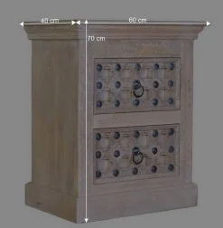 Wohnen Vintage Möbel*Vintage Design Kommode in Holz White Wash - Uladan