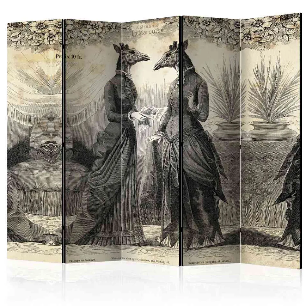 Wohnen Vintage Design Paravent Giraffen Damen - Helinde