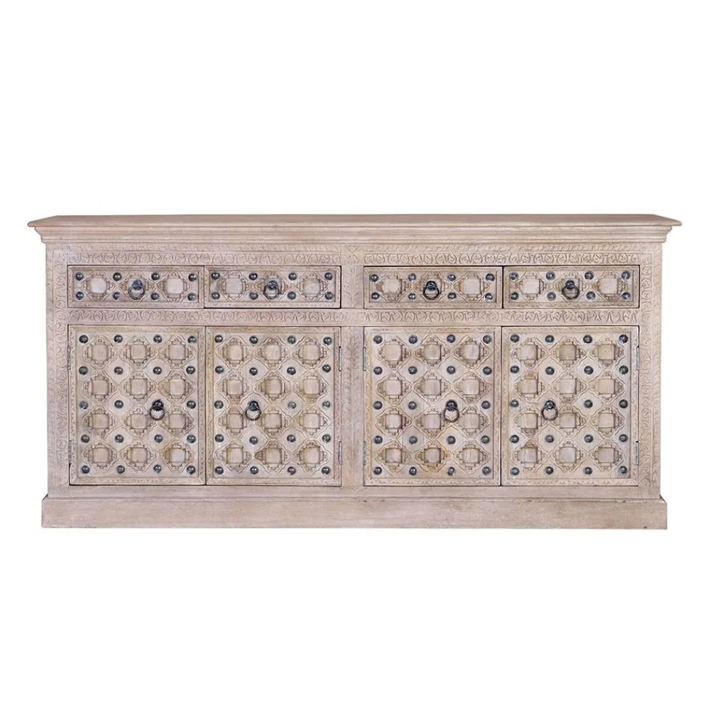 Wohnen Vintage Möbel*Vintage Design Sideboard in White Wash - Uladan