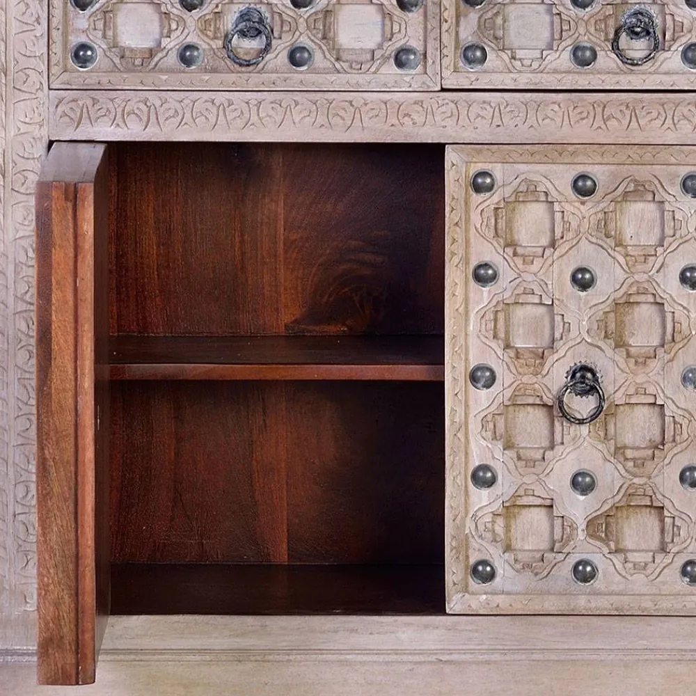 Wohnen Vintage Möbel*Vintage Design Sideboard in White Wash - Uladan