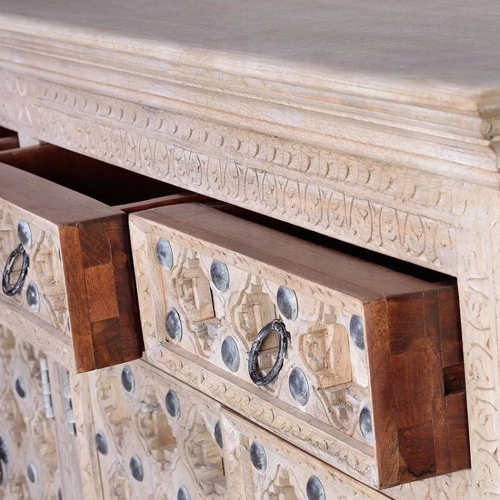 Wohnen Vintage Möbel*Vintage Design Sideboard in White Wash - Uladan