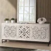 Wohnen Vintage Design Sideboard in Holz White Wash - Fudorus
