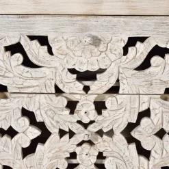 Wohnen Vintage Design Sideboard in Holz White Wash - Fudorus