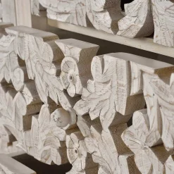 Wohnen Vintage Design Sideboard in Holz White Wash - Fudorus