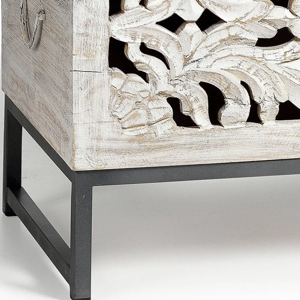 Wohnen Holztruhen*Vintage Design Truhe aus Mangoholz White Wash - Fudorus