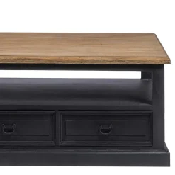 Wohnen Vintage Möbel*Vintage Design TV Board in Teakfarben & Schwarz - Niovan