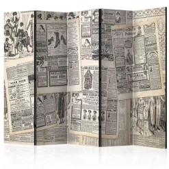 Wohnen Vintage Design-Paravent in Creme Schwarz - Planconta