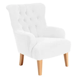 Wohnen Vintage Möbel*Vintage Designsessel in Creme und Buche - Ardit