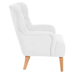 Wohnen Vintage Möbel*Vintage Designsessel in Creme und Buche - Ardit