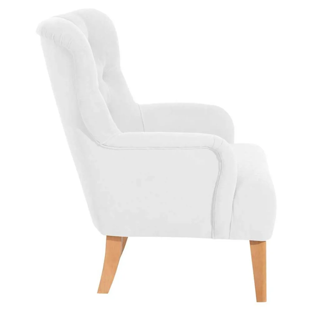 Wohnen Vintage Möbel*Vintage Designsessel in Creme und Buche - Ardit