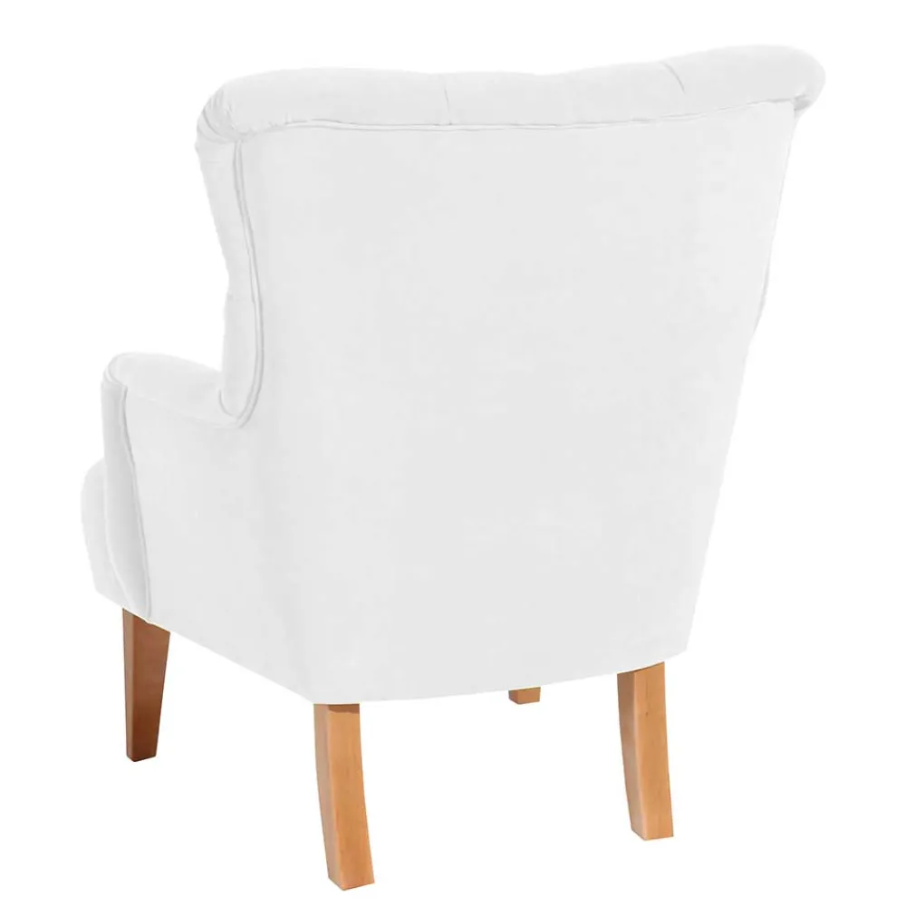 Wohnen Vintage Möbel*Vintage Designsessel in Creme und Buche - Ardit