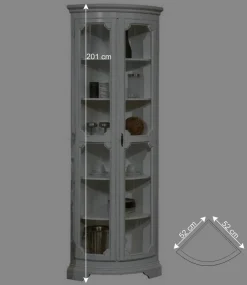 Wohnen Vintage Möbel|Esszimmer-Vitrinen*Vintage Eckvitrine in Weiß - Zarinas