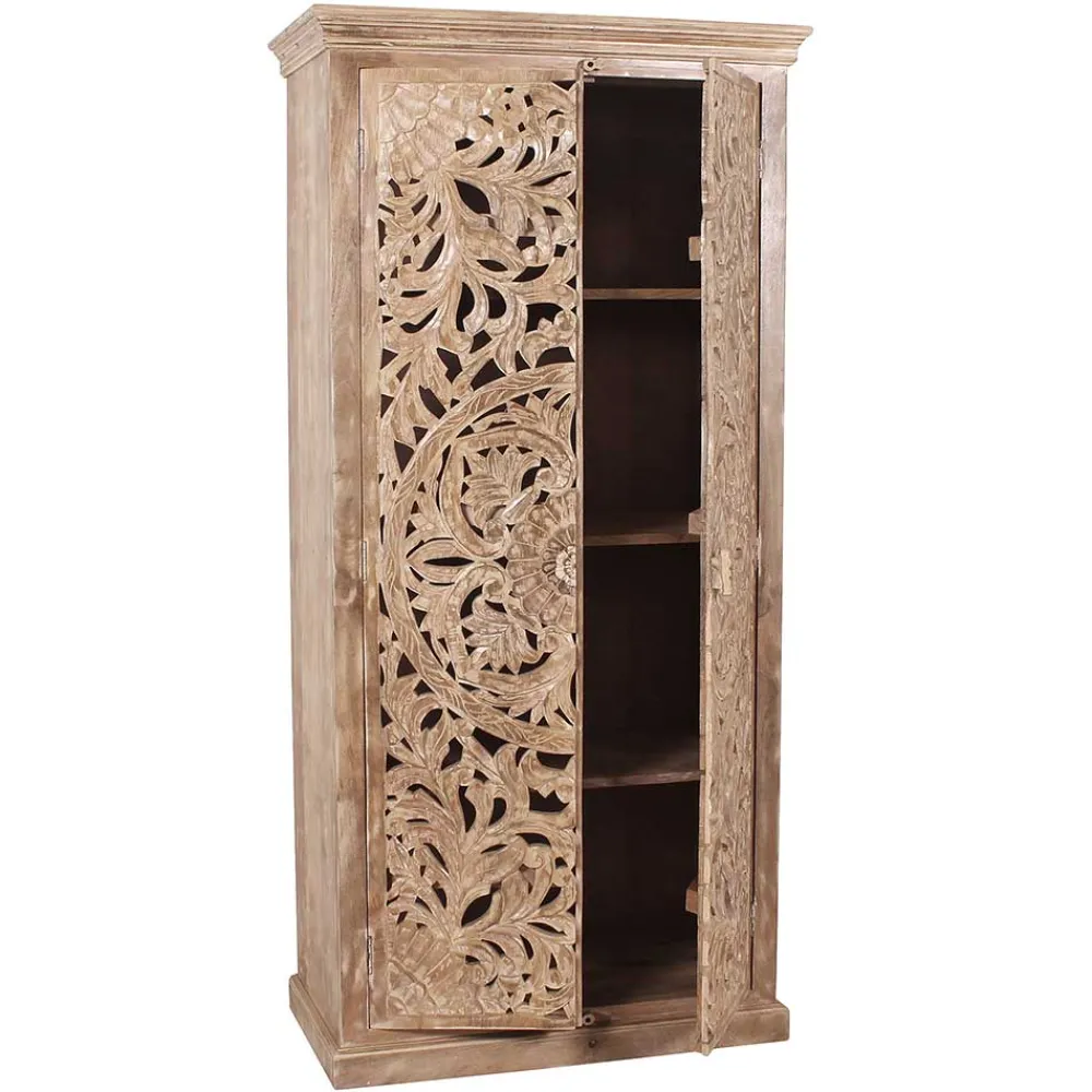 Wohnen Garderoben|Garderoben*Vintage Flurmöbel aus Holz Sandfarben - Runiasa (sechsteilig)