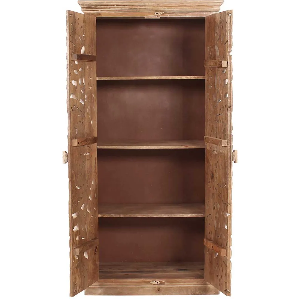 Wohnen Garderoben|Garderoben*Vintage Flurmöbel aus Holz Sandfarben - Runiasa (sechsteilig)