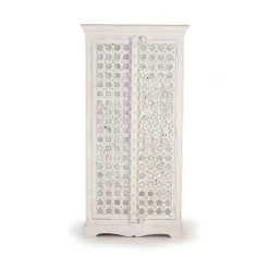 Wohnen Vintage Garderobenschrank in White Wash Holz - Toscana