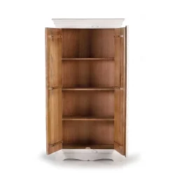 Wohnen Vintage Garderobenschrank in White Wash Holz - Toscana