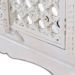 Wohnen Vintage Garderobenschrank in White Wash Holz - Toscana