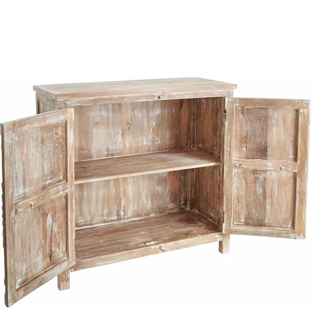 Wohnen Vintage Möbel*Vintage Kommode in Mangobaum White Wash - Jatama