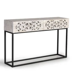 Wohnen Vintage Konsolentisch in Holz White Wash - Anatto