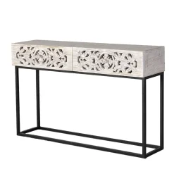 Wohnen Vintage Konsolentisch in Holz White Wash - Anatto