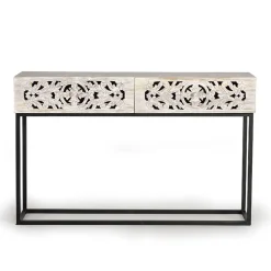 Wohnen Vintage Konsolentisch in Holz White Wash - Anatto