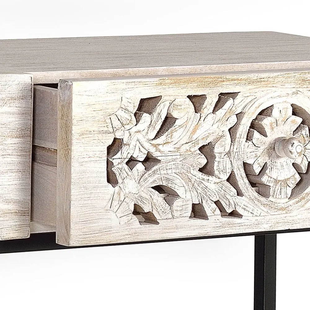 Wohnen Vintage Konsolentisch in Holz White Wash - Anatto