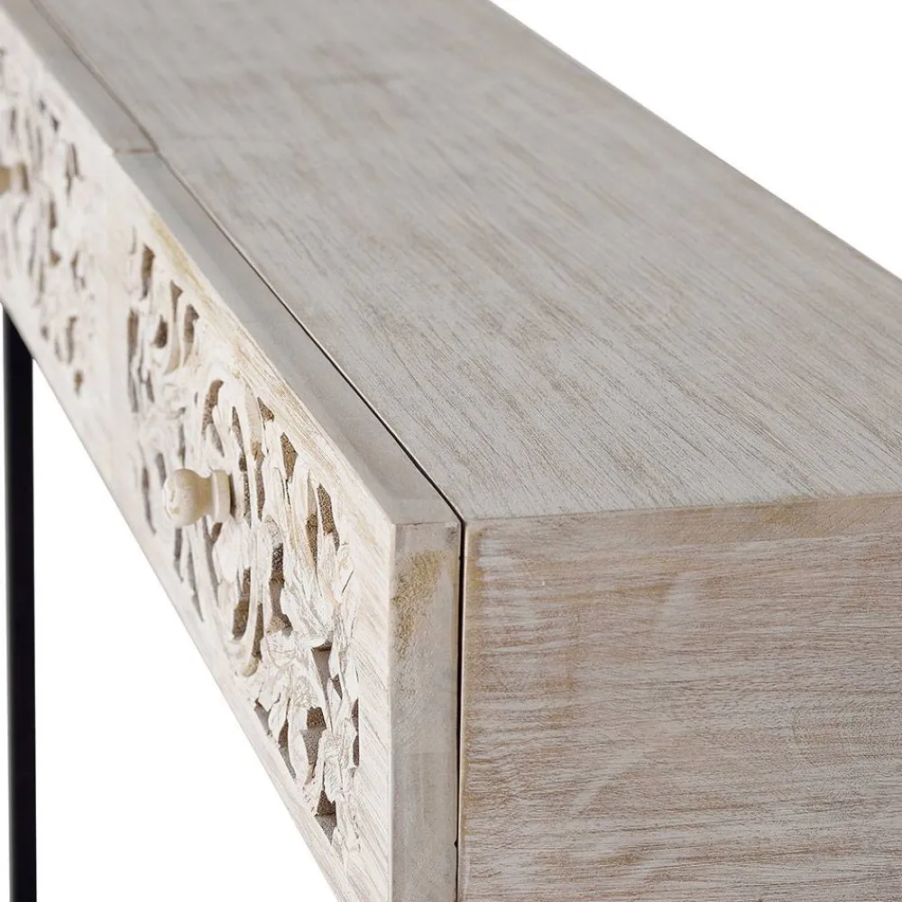 Wohnen Vintage Konsolentisch in Holz White Wash - Anatto