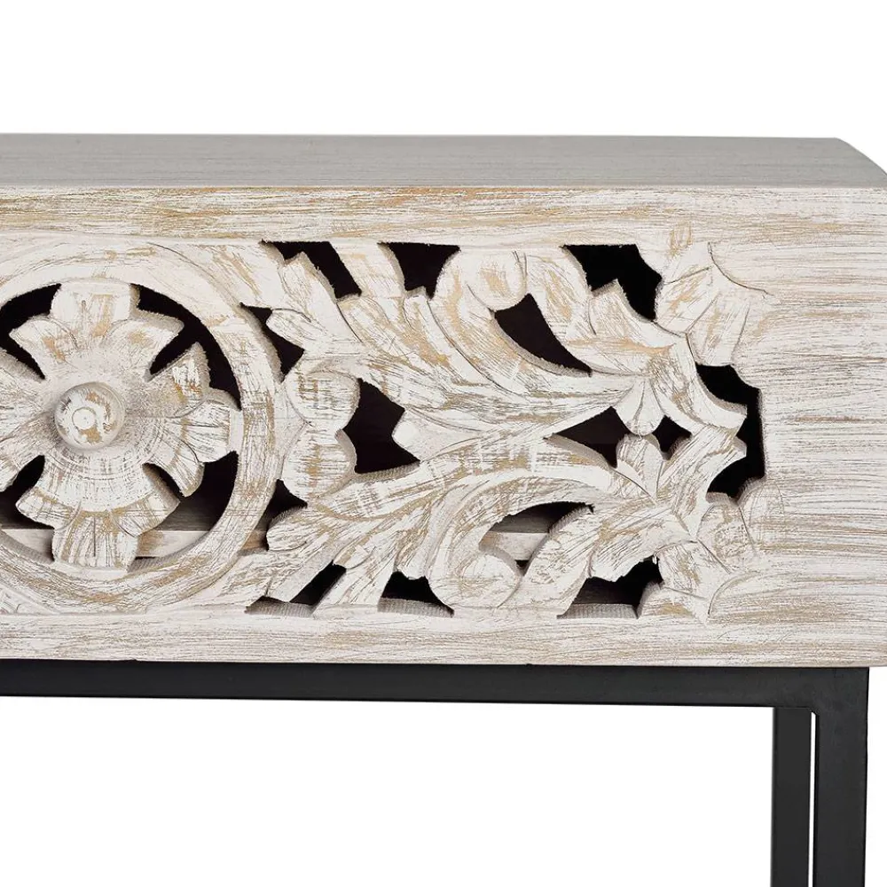 Wohnen Vintage Konsolentisch in Holz White Wash - Anatto