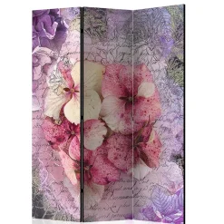 Wohnen Vintage Leinwand Paravent mit Blumen Motiv - Crabira