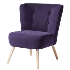 Wohnen Vintage Look Sessel in Violett Velours - Casir