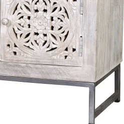 Wohnen Vintage Lowboard in Mangoholz White Wash - Fudorus