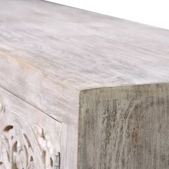 Wohnen Vintage Lowboard in Mangoholz White Wash - Fudorus