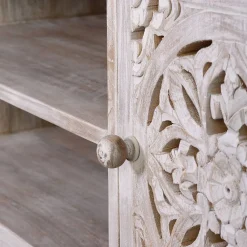 Wohnen Vintage Lowboard in Mangoholz White Wash - Fudorus