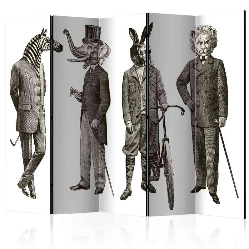 Wohnen Vintage Motiv Paravent Tierische Männer - Coint