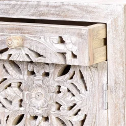 Wohnen Vintage Möbel|Nachttische*Vintage Nachtschrank aus Mangoholz White Wash - Fudorus