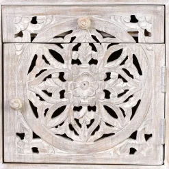 Wohnen Vintage Möbel|Nachttische*Vintage Nachtschrank aus Mangoholz White Wash - Fudorus