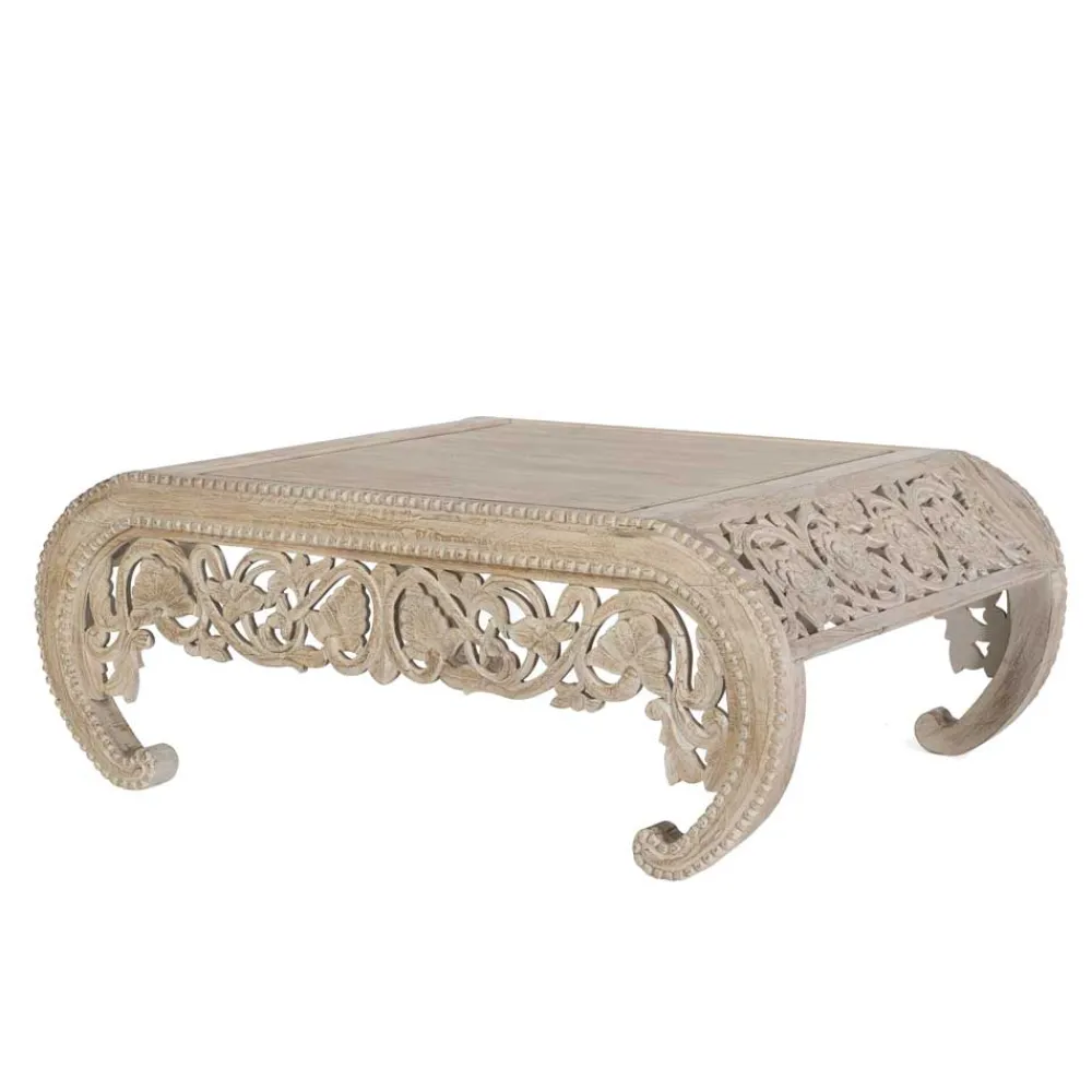 Wohnen Vintage Opiumtisch in Mangoholz White Wash - Hovalta