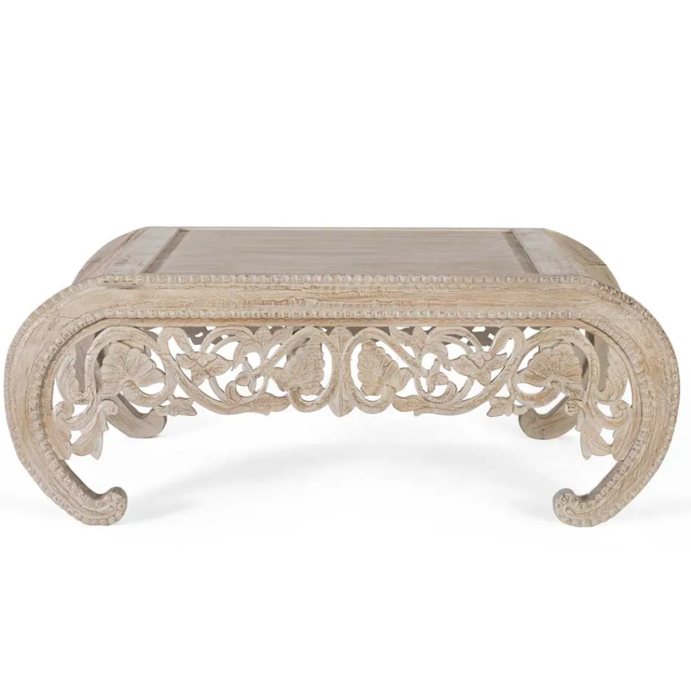 Wohnen Vintage Opiumtisch in Mangoholz White Wash - Hovalta