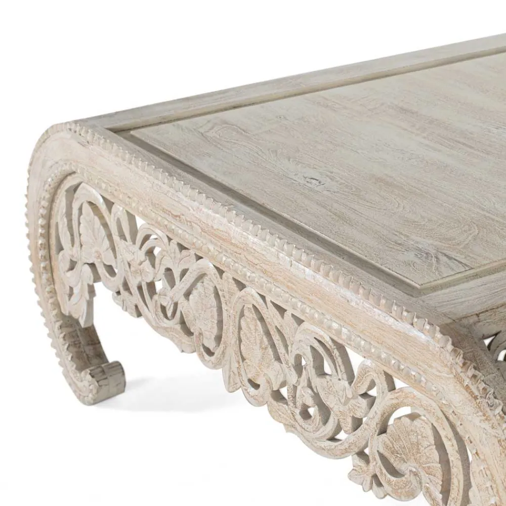 Wohnen Vintage Opiumtisch in Mangoholz White Wash - Hovalta