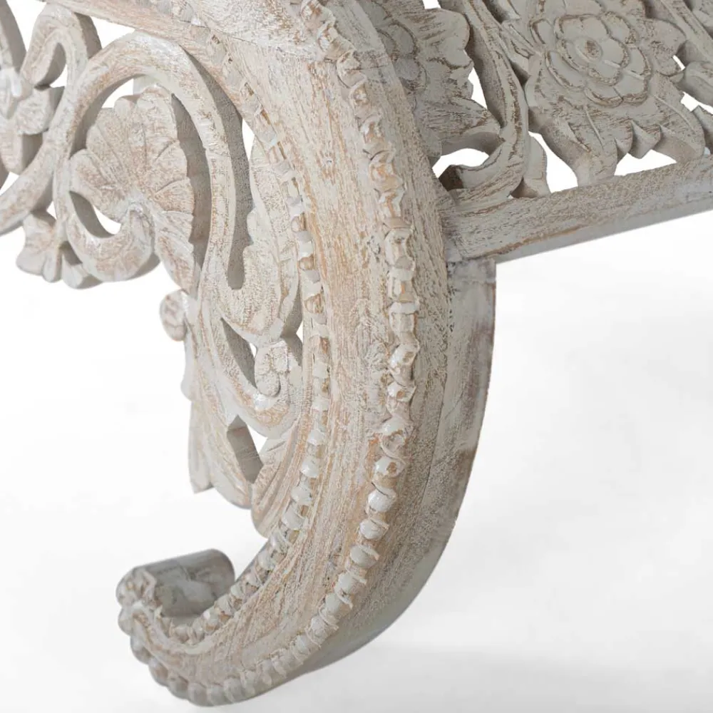 Wohnen Vintage Opiumtisch in Mangoholz White Wash - Hovalta