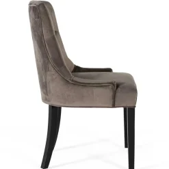 Wohnen Vintage Möbel*Vintage Polsterstuhl aus dunkelgrauem Samt - Blances (4er Set)