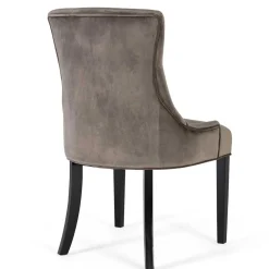 Wohnen Vintage Möbel*Vintage Polsterstuhl aus dunkelgrauem Samt - Blances (4er Set)