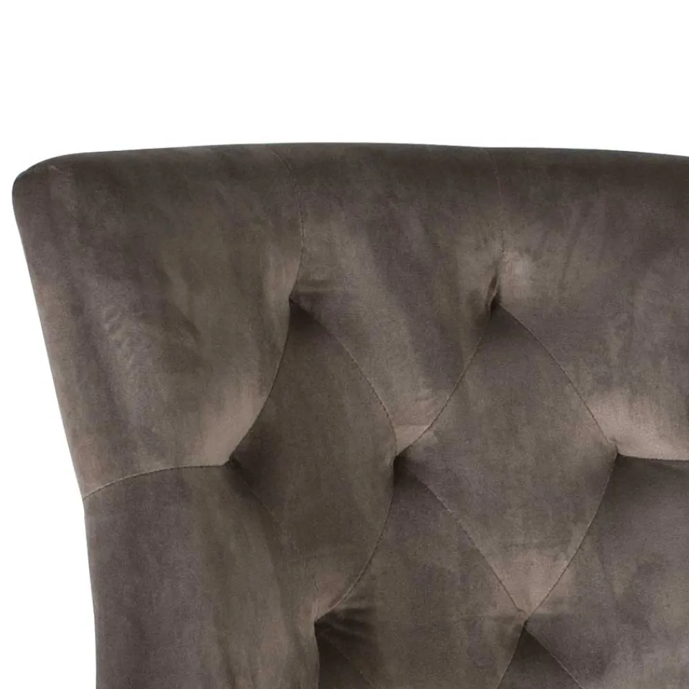 Wohnen Vintage Möbel*Vintage Polsterstuhl aus dunkelgrauem Samt - Blances (4er Set)