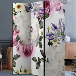 Wohnen Vintage Romantik Paravent mit Rosen Motiv - Eodoro