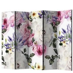 Wohnen Vintage Romantik Paravent mit Rosen Motiv - Eodoro