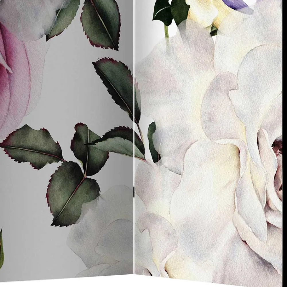 Wohnen Vintage Romantik Paravent mit Rosen Motiv - Eodoro