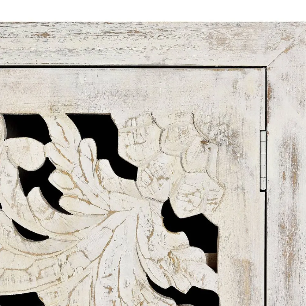 Wohnen Vintage Schrank in Mangoholz White Wash - Fudorus